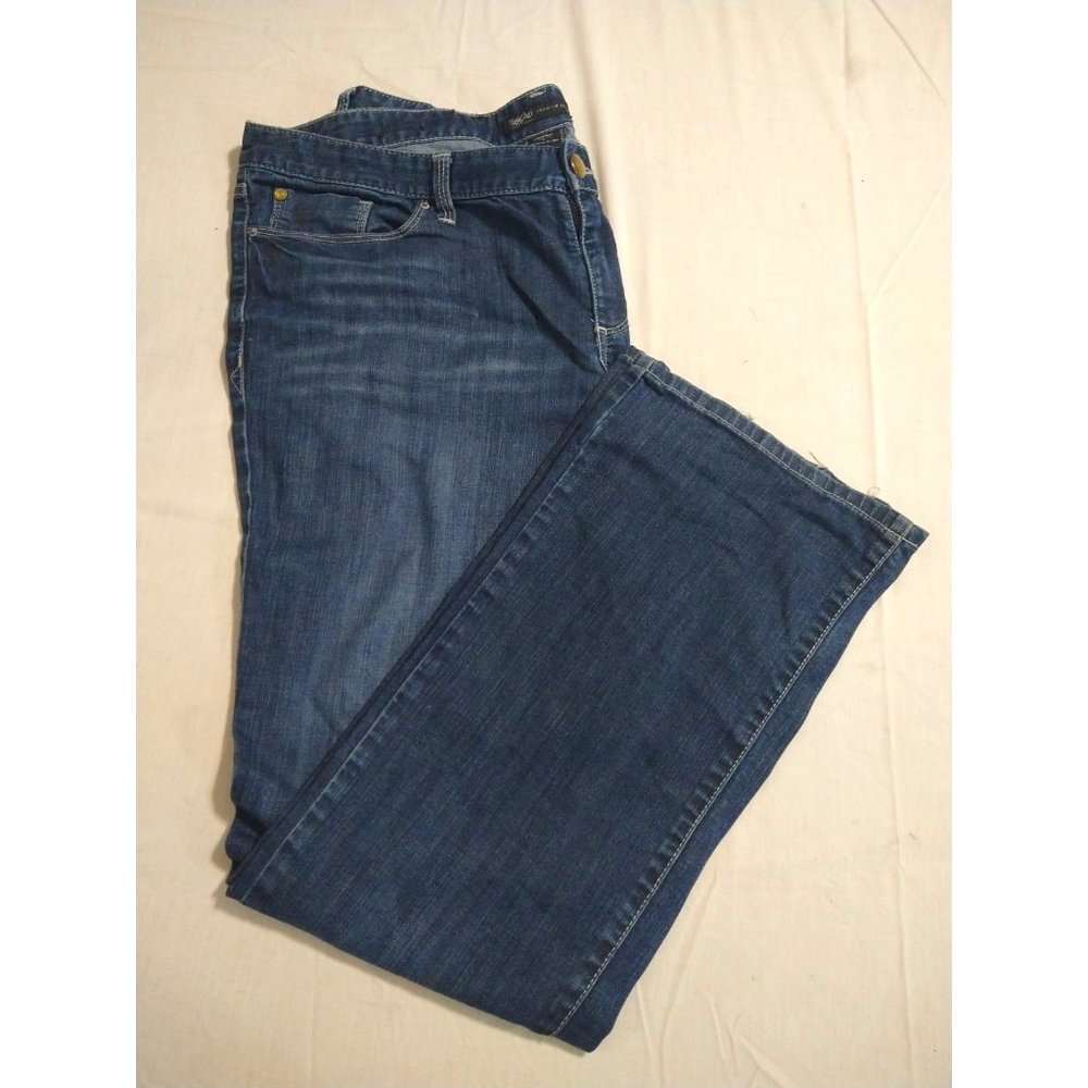 Mossimo Premium Denim Straight Leg Jeans Womens Size 16, 36x32 EUC! Dark Wash